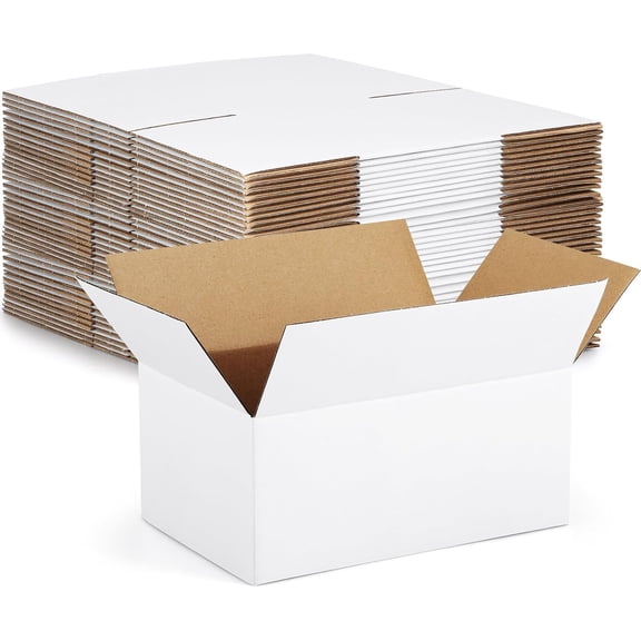9x6x4-Small-Shipping-Boxes-30-Pack-White-Corrugated-Box-Mailers, Cardboard Boxes for Packaging Small Business, Mailing