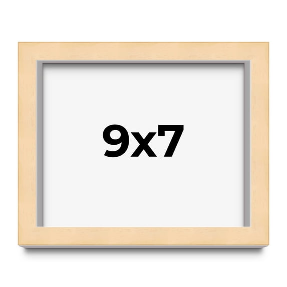 9x7 Frame Beige Real Wood Picture Frame Width 0.75 inches | Interior Frame Depth 0.5 inches |
