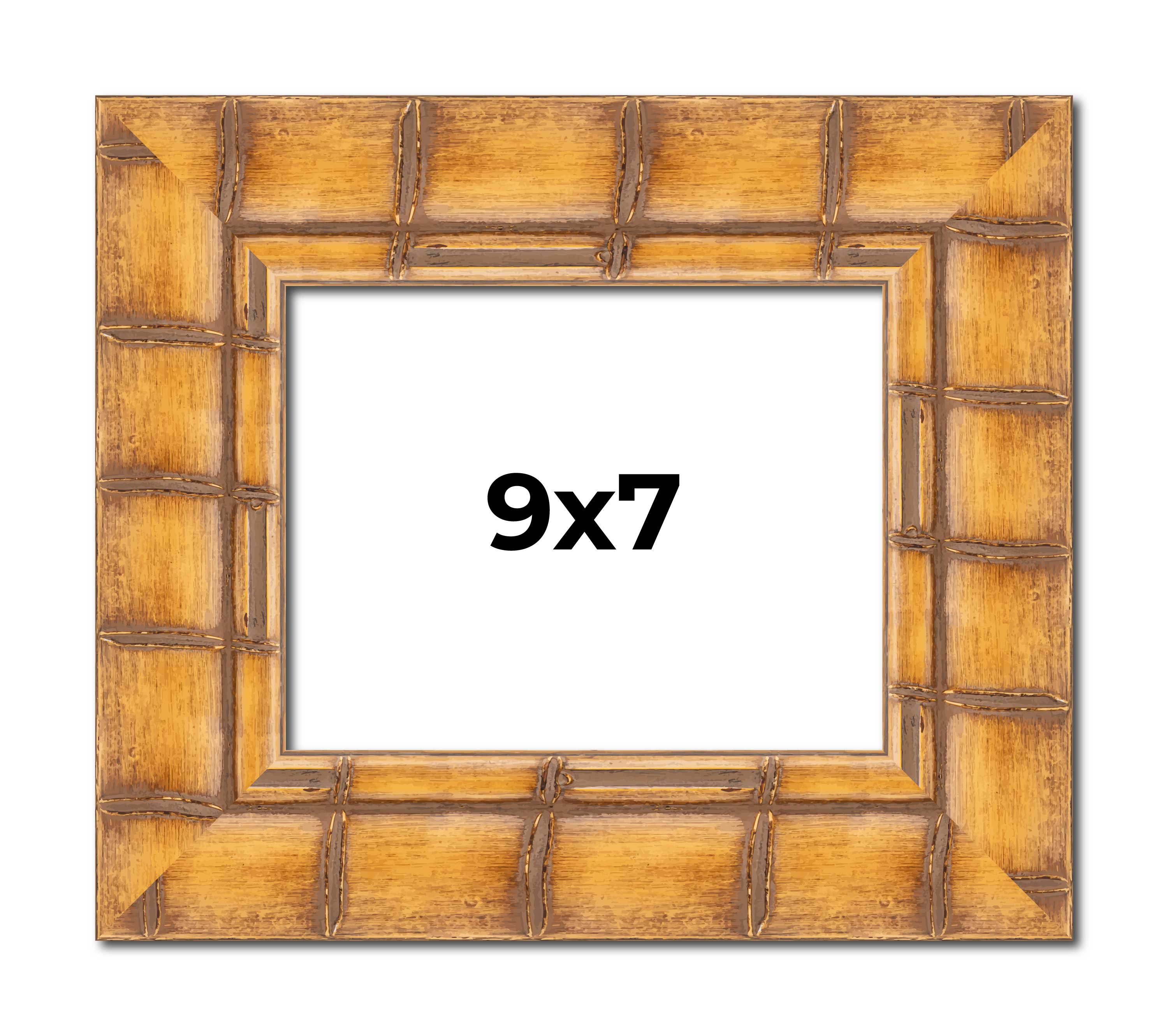 9x7 Frame Beige Real Wood Picture Frame Width 3 inches | Interior Frame ...
