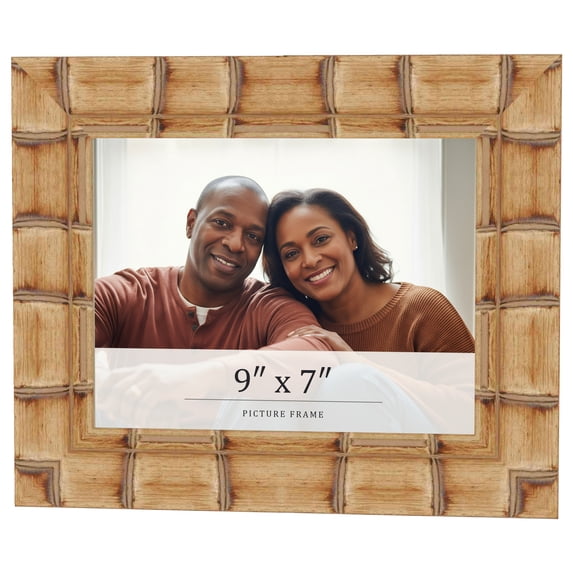 9x7 Frame Beige Real Wood Picture Frame Width 3 inches | Interior Frame Depth 0.5 inches | Natural