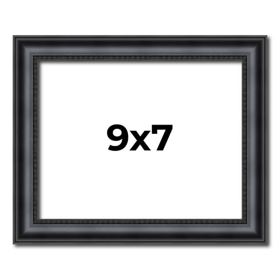 9x7 Frame Black Real Wood Picture Frame Width 1.25 inches | Interior Frame Depth 0.5 inches |