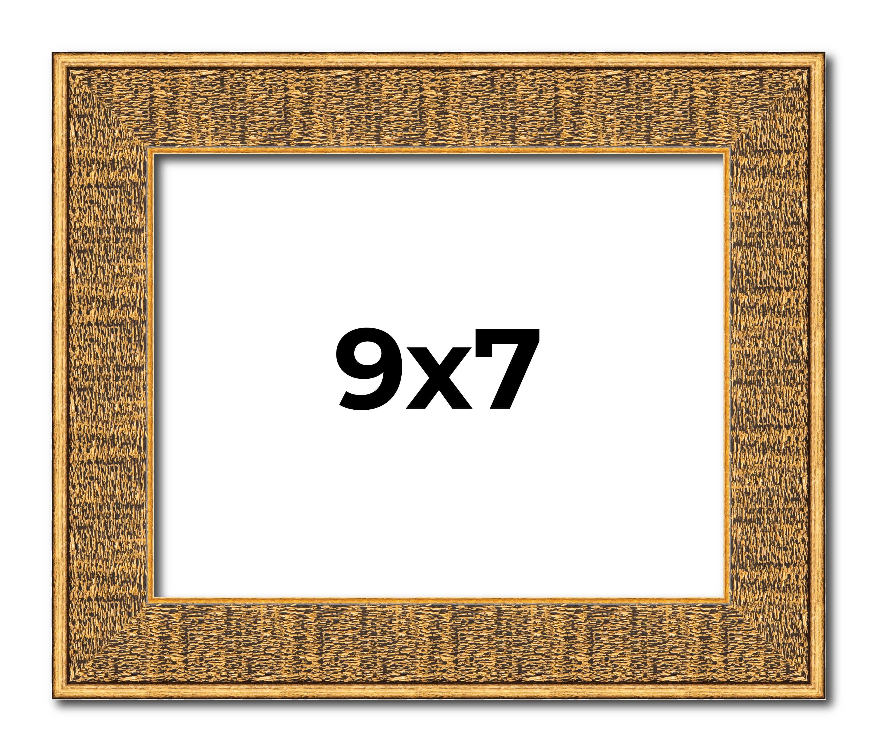 9x7 Frame Black and Gold Distressed Solid Wood Sonoma Picture Frame | 1 ...