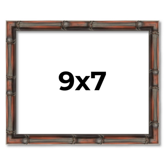 9x7 Frame Brown Bamboo with Dark Coffee/Walnut Finish | Solid Wood Picture Frame Width 0.75 Inches