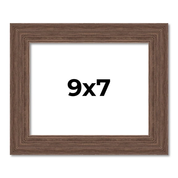 9x7 Frame Brown Distressed Barnwood Picture Frame | Complete Rustic Farmhouse Photo Frame Includes