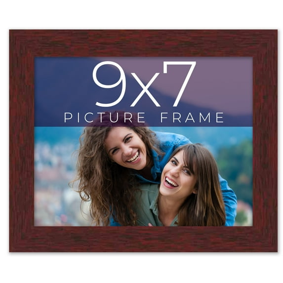 9x7 Frame Brown Solid Wood Picture Frame Width 0.75 Inches | Interior Frame Depth 0.5 Inches |
