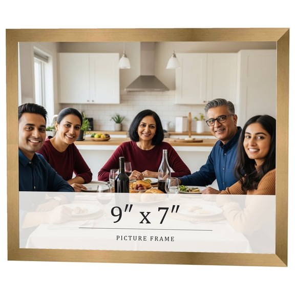 9x7 Frame Gold Bronze Solid Wood Picture Frame Width 0.75 Inches | Interior Frame Depth 0.5 Inches
