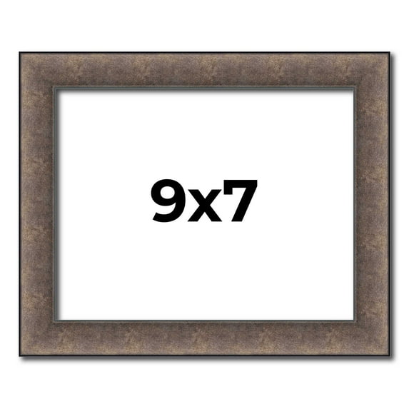 9x7 Frame Silver Real Wood Picture Frame Width 1.25 Inches | Interior Frame Depth 0.5 Inches | Diem