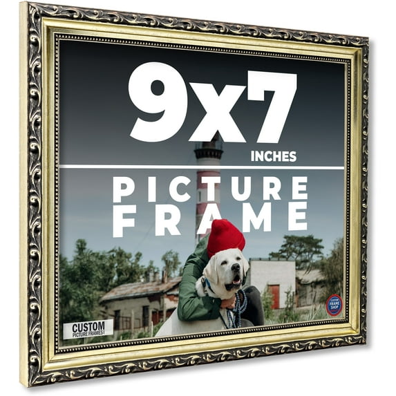 9x7 Frame Silver Solid Wood Picture Frame Width 1.125 Inches | Interior Frame Depth 0.375 Inches |