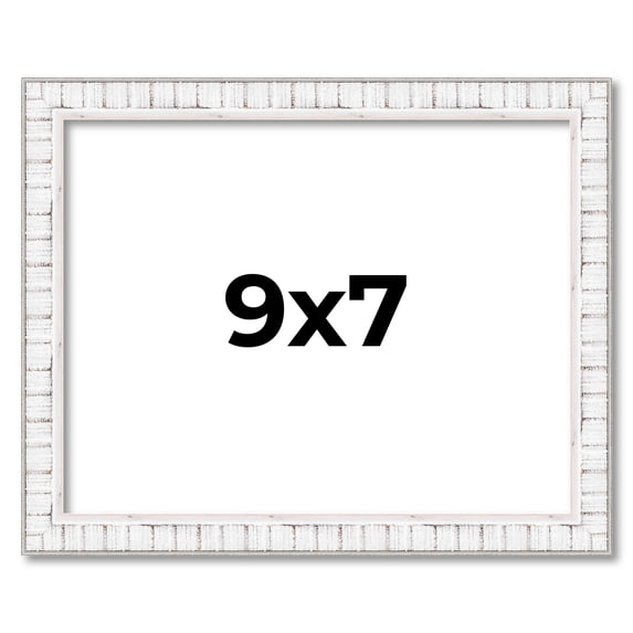 9x7 Frame White Real Wood Picture Frame Width 0.75 inches | Interior Frame Depth 0.5 inches |