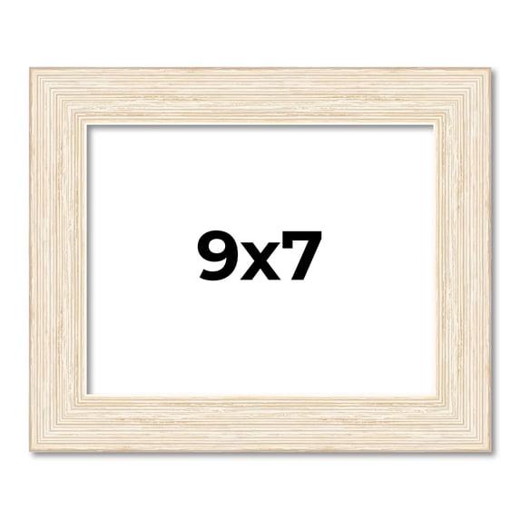 9x7 Frame White Real Wood Picture Frame Width 1.5 inches | Interior Frame Depth 0.5 inches | Barn