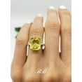 thumbnail image 1 of 9x7mm - 12x10mm Lab-Created Yellow Sapphire, Elongated Cushion Cut, Double Prong Ring, Sterling Silver, 1 of 1