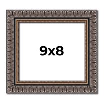 9x8 Frame Black Feather Payton Ornate Solid Wood Picture Frame Width 1.75 Inches | Interior Depth
