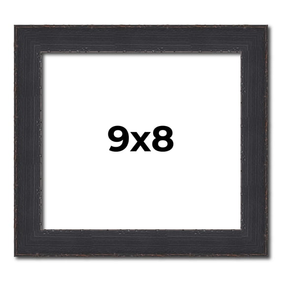 9x8 Frame Black Real Wood Picture Frame Width 1.25 Inches | Interior Frame Depth 0.5 Inches |