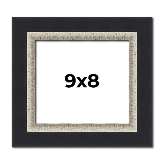 9x8 Frame Black Real Wood Picture Frame Width 2.25 Inches | Interior Frame Depth 0.5 Inches |
