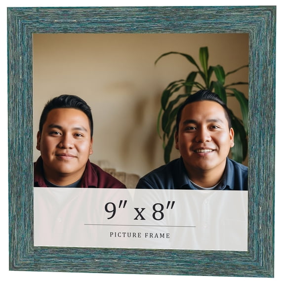 9x8 Frame Blue Rustic Barnwood Solid Wood Picture Frame Width 1.25 Inches | Interior Depth 0.5