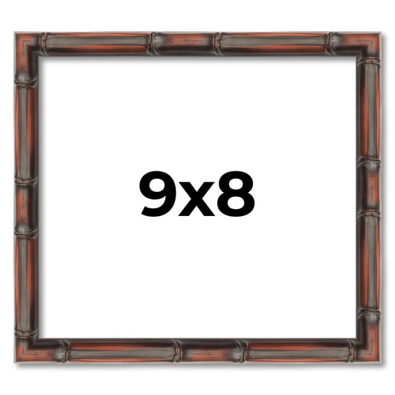 9x8 Frame Brown Bamboo with Dark Coffee/Walnut Finish | Solid Wood Picture Frame Width 0.75 Inches
