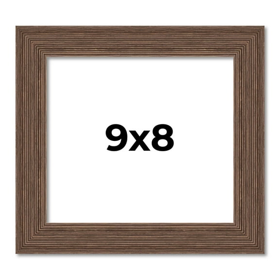 9x8 Frame Brown Distressed Barnwood Picture Frame | Complete Rustic Farmhouse Photo Frame Includes