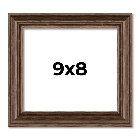 9x8 Frame Brown Distressed Barnwood Picture Frame | Complete Rustic Farmhouse Photo Frame Includes