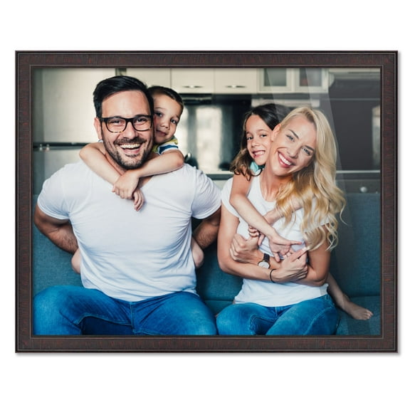 9x8 Frame Brown Picture Frame - Complete Modern Photo Frame Includes UV Acrylic Shatter Guard Front, Acid Free Foam