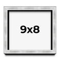 thumbnail image 1 of 9x8 Frame Brushed Silver Solid Wood Picture Frame | 0.75 Inch Moulding Width | Rabbet Depth 0.75, 1 of 5