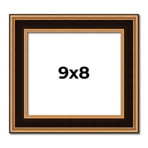 9x8 Frame Gold Brown Plein Air Vintage Solid Wood Picture Frame | 1.75 Inches Moulding Width |