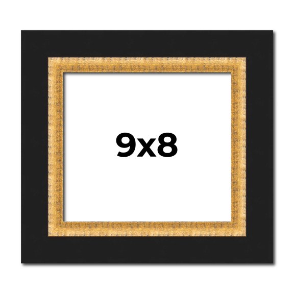 9x8 Frame Gold Real Wood Picture Frame Width 2.25 Inches | Interior Frame Depth 0.5 Inches |