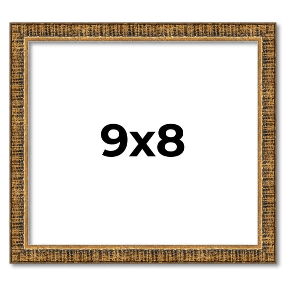 9x8 Frame Gold Solid Wood Picture Frame - Complete Modern Photo Frame Includes UV Acrylic