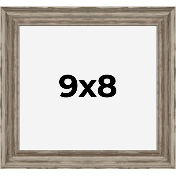 9x8 Frame Gray Barnwood Rustic Solid Wood Picture Frame | 1.5 Inch Moulding Width | Includes UV