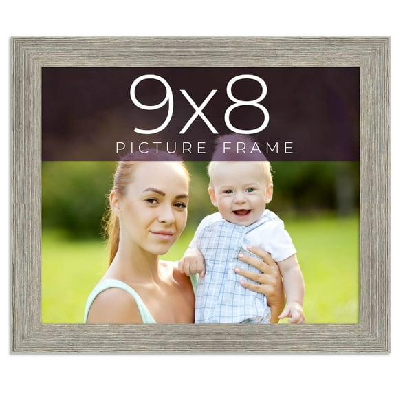 9x8 Frame Grey Real Wood Picture Frame Width 1.5 Inches | Interior Frame Depth 0.5 Inches | Barn