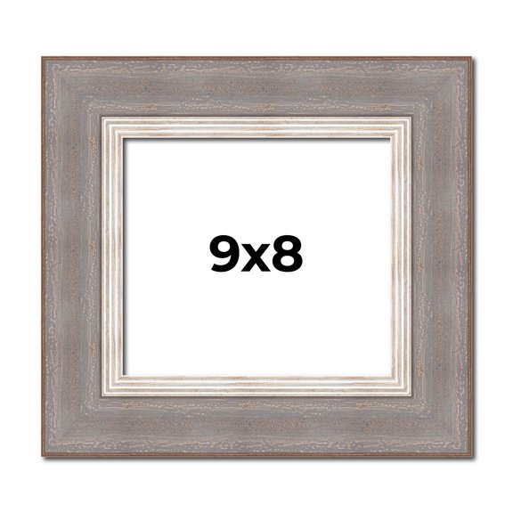 9x8 Frame Grey Real Wood Picture Frame Width 2.75 Inches | Interior Frame Depth 0.5 Inches | Linus
