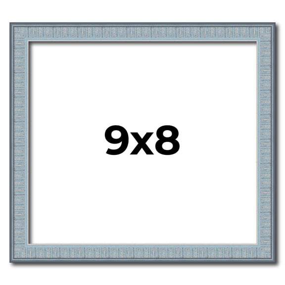9x8 Frame Rustic Sky Blue Solid Wood Picture Frame | 0.75 Inch Moulding Width |Includes UV Acrylic