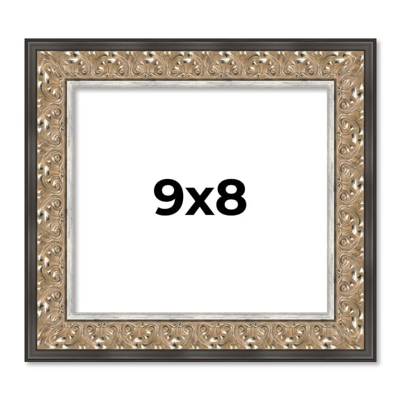 9x8 Frame Silver Real Wood Picture Frame Width 1.75 Inches | Interior Frame Depth 0.5 Inches |