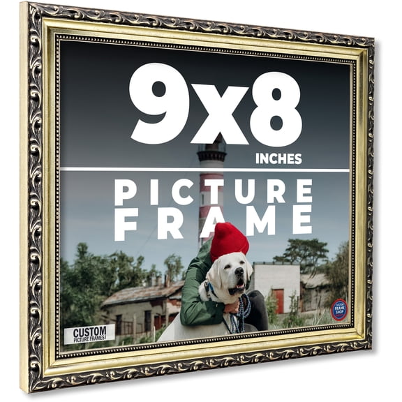 9x8 Frame Silver Solid Wood Picture Frame Width 1.125 Inches | Interior Frame Depth 0.375 Inches |