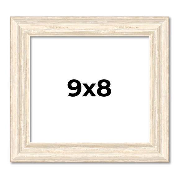 9x8 Frame White Barnwood Picture Frame - Complete Modern Photo Frame Includes UV Acrylic