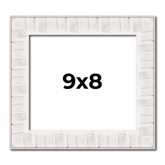9x8 Frame White Sonoma Rustic Wood Picture Frame | 1.5 Inch Moulding Width | Complete with UV
