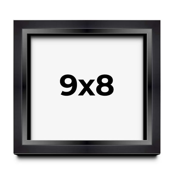 9x8 Shadow Box Frame Black | 1.25 inches Deep Real Wood Contemporary Shadowbox Display Frame | UV