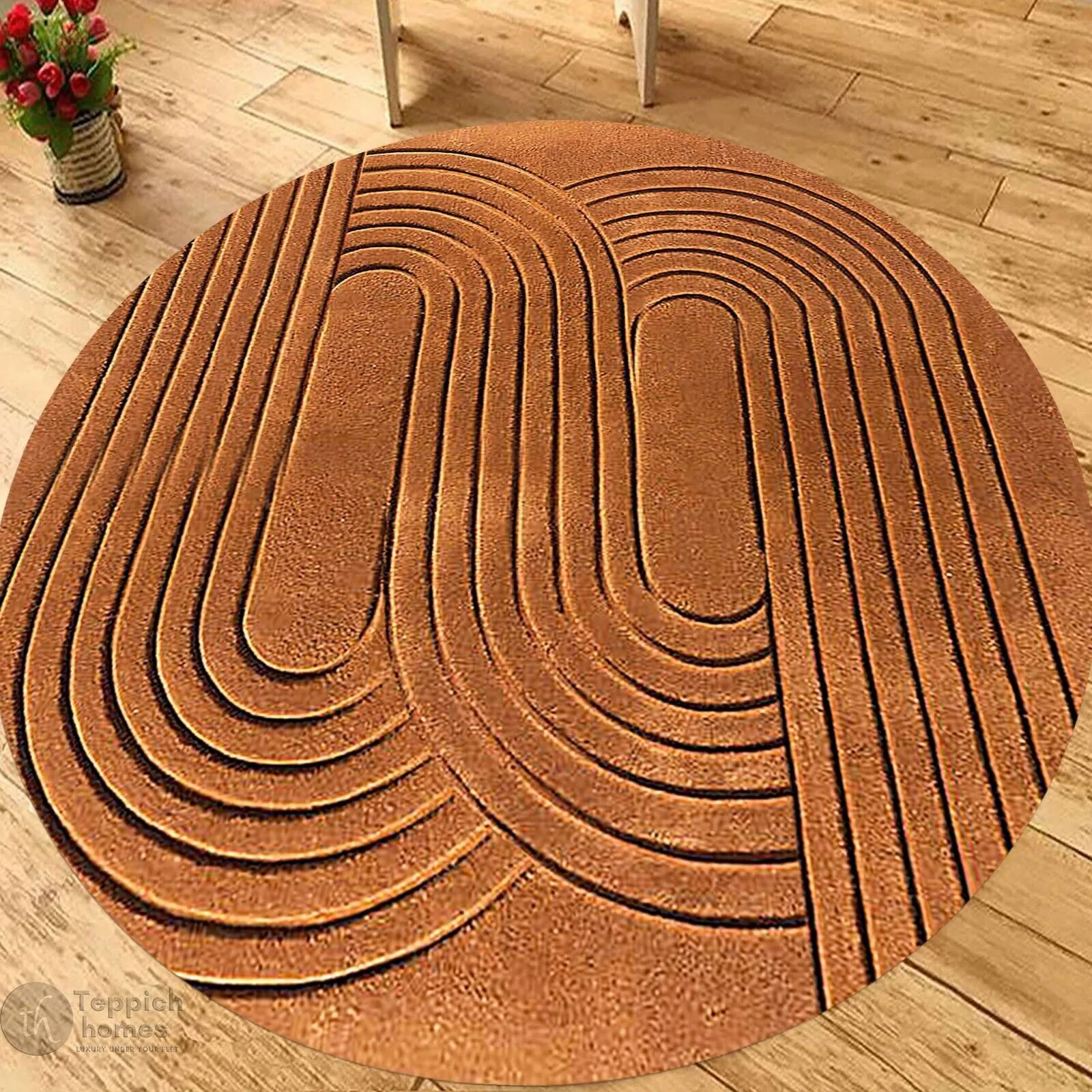 9x9, 8x8, Brown rug, Hand tufted carpet, Round wool rugs, 7x7, 6x6 ...
