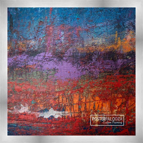 9x9 Silver Wood Picture Square Frame - UV Acrylic, Foam Board Backing, Hanging Hardware