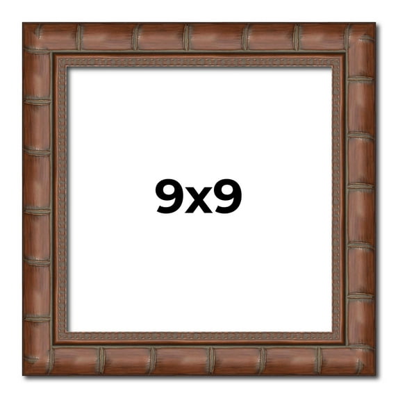 9x9 Dark Brown Bamboo Real Wood Picture Frame Width 1.5 inches | Interior Frame Depth 0.5 inches |
