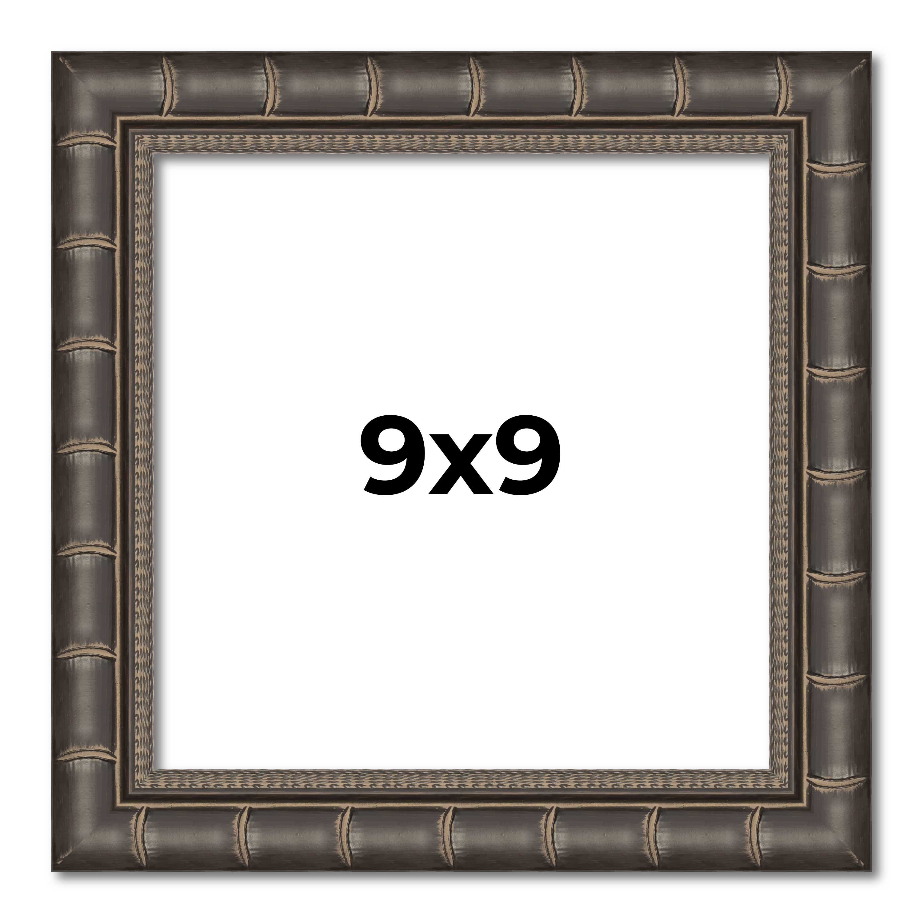 9x9 Frame Black Bamboo Solid Wood Picture Frame Width 1.5 Inches ...
