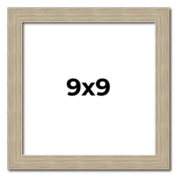9x9 Frame Grey Solid Wood Picture Frame Width 1 Inches | Interior Frame Depth 0.5 Inches |