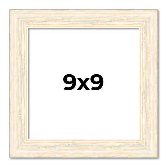 9x9 Frame White Real Wood Picture Frame Width 1.5 inches | Interior Frame Depth 0.5 inches | Barn