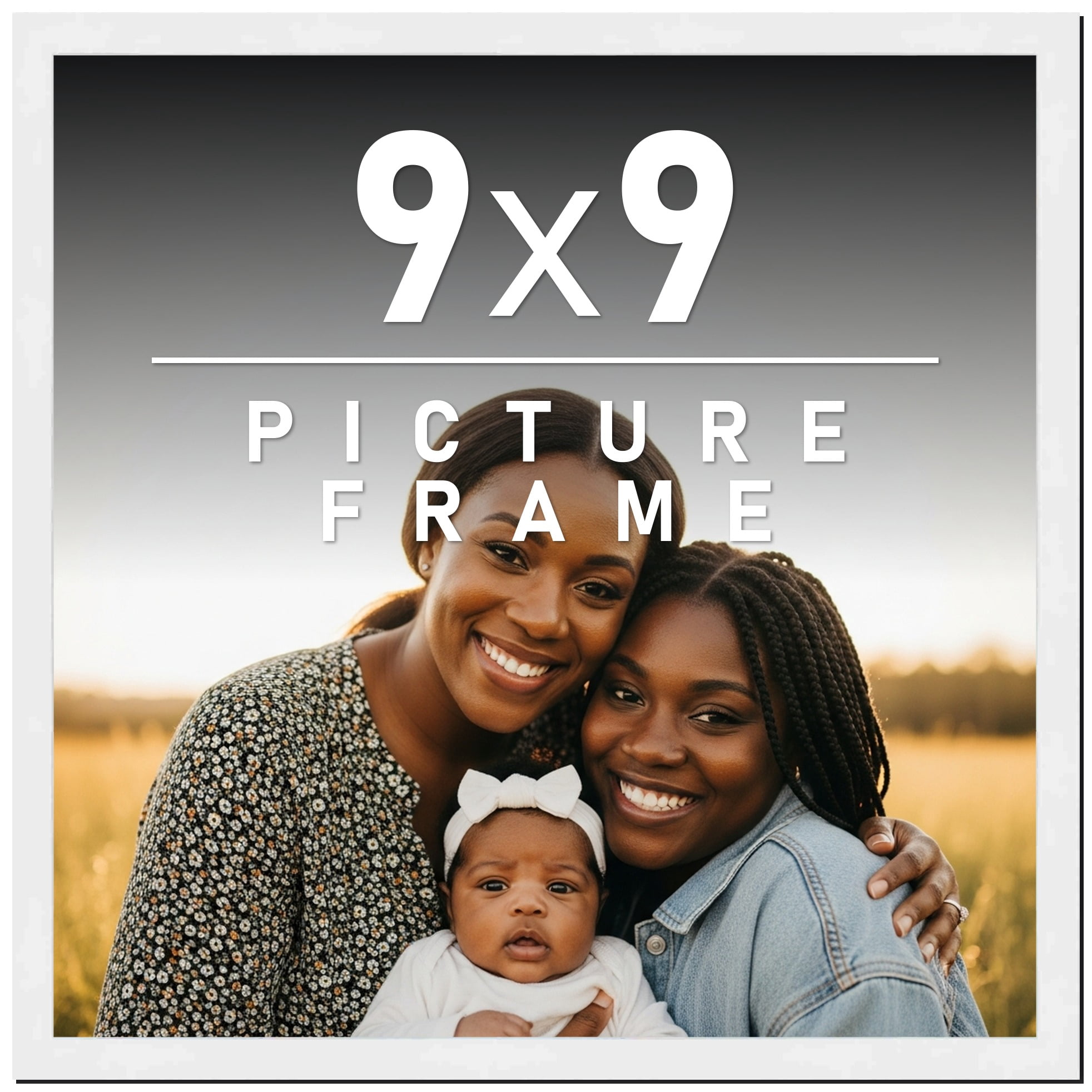 9x9-Frame-White-Solid-Wood-