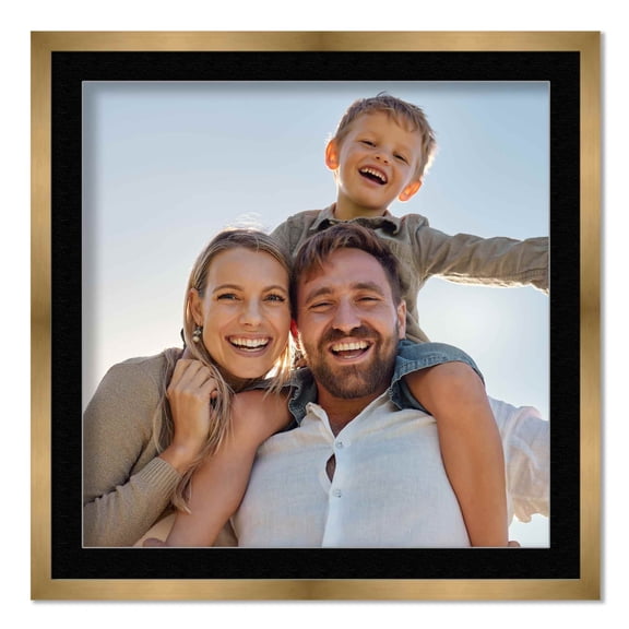 9x9 Frame with Mat - Bronze 12x12 Frame Wood Made to Display Print or Poster Measuring 9 x 9 Inches with Black Photo Mat