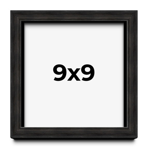 9x9 Shadow Box Black Rustic Barnwood Display Frame | 1.125 Inch Deep | 0.875 Inch Moulding Width |