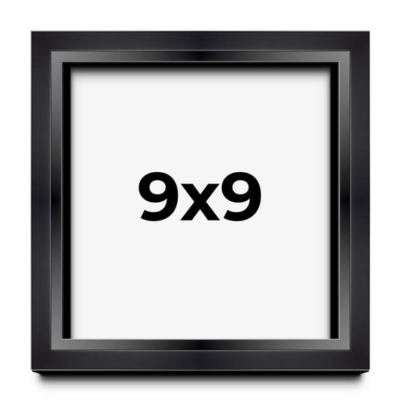 9x9 Shadow Box Frame Black | 1.25 inches Deep Real Wood Contemporary Shadowbox Display Frame | UV