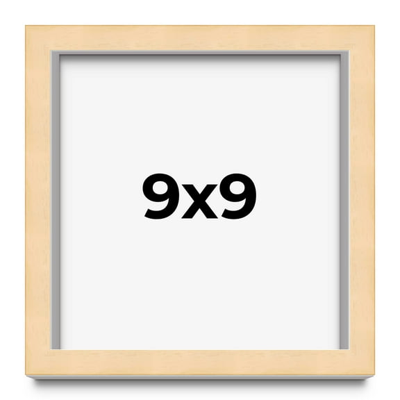 9x9 Shadow Box Frame Brown | 0.875 Inches Deep Real Wood Contemporary Shadowbox Display Frame | UV