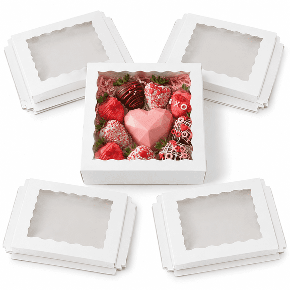 9x9x2.5inch White Bakery Boxes with Clear Window