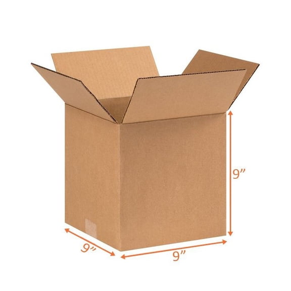 9x9x9 Size Shipping and Packing Box - Cardboard - Quantity per Order: 100 Box Bundle (100 Boxes per Order of 1)