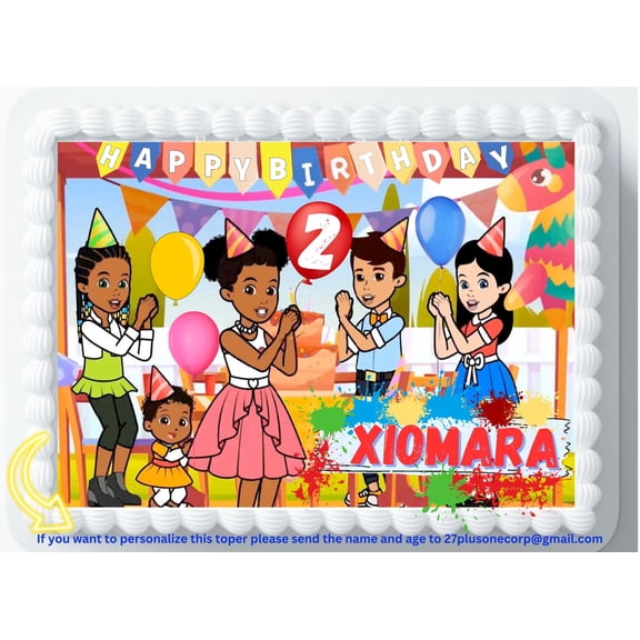A 1/4 Gracie's corner Theme, Kids Birthday Edible Cake Topper Personalized